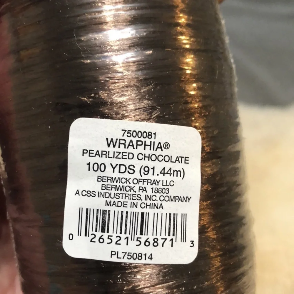 2 100 yard spools of chocolate brown raffia
